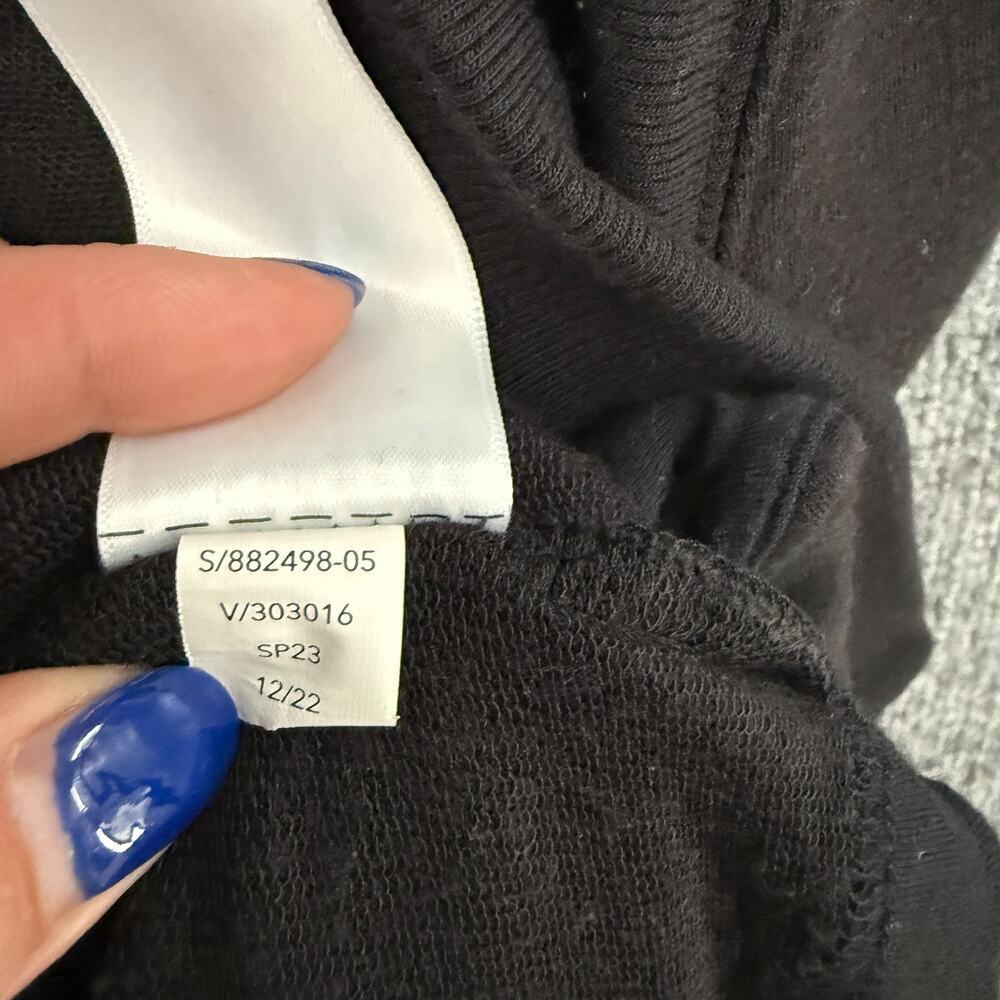 Athleta Open Front Cardigan Womens Small Black Shawl Collar Pockets Cozy Wrap - Picture 12 of 12